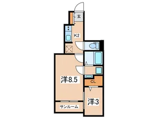 プラシードカーサ南瀬谷【1階】の間取り