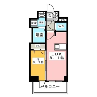メイクスデザイン名駅南【5階】の間取り