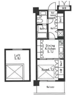 エクセラ三軒茶屋【4階】の間取り