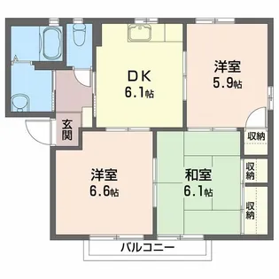 カーサやまのべA【2階】の間取り
