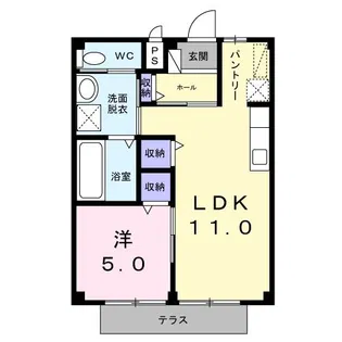 シティハイツ高岩B【1階】の間取り