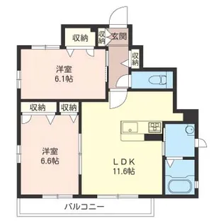 プリムヴェール緑園【1階】の間取り