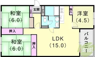 芦屋浜第二住宅第六・壱号棟【23階】の間取り