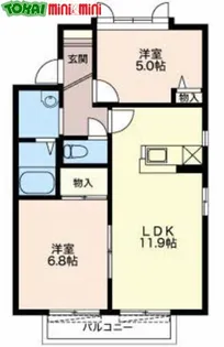 ハイムマグノリア A棟【2階】の間取り