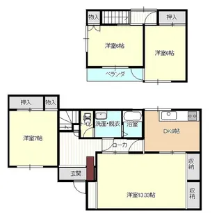 岩手県盛岡市黒石野1【一戸建】の間取り