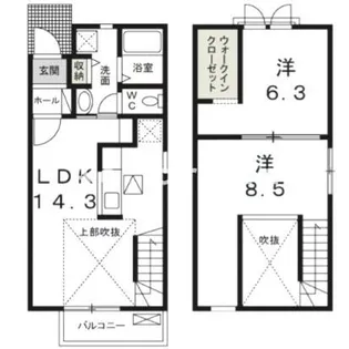 群馬県高崎市大沢町【アパート】の間取り