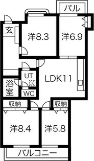 愛知県名古屋市千種区池上町2【マンション】の間取り