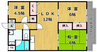 リバティー交北II【1階】の間取り