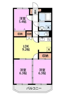 メゾンドマロン【3階】の間取り