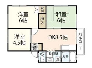クレール川角【2階】の間取り