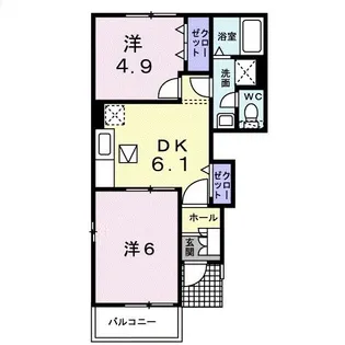 スパーブB【1階】の間取り