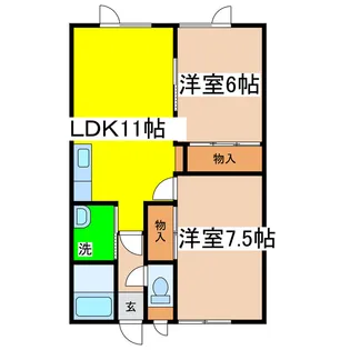 コーポサンシティ【2階】の間取り
