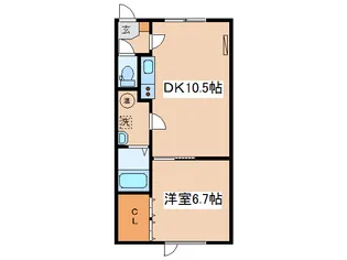 1DKの間取り画像