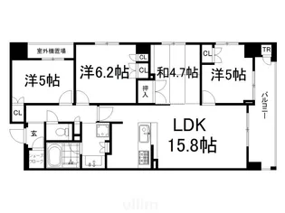 リソシエ西洞院センシア【7階】の間取り