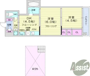 クレスト連坊【7階】の間取り