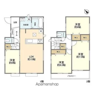 埼玉県越谷市大沢【一戸建】の間取り