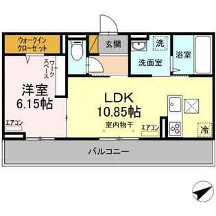 プチクールおゆみ野【1階】の間取り