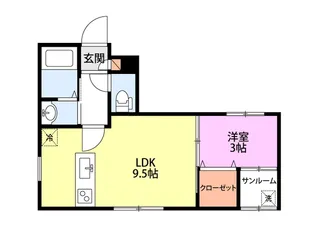 Lux(ラックス)B棟【2階】の間取り
