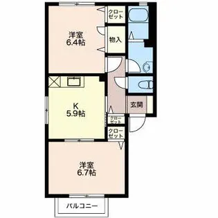 新潟県新潟市江南区茜ケ丘【アパート】の間取り