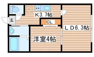キャピタルサトウ【1階】の間取り