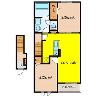 岐阜県大垣市新開町【アパート】の間取り