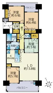 MJR新宮中央駅前【10階】の間取り