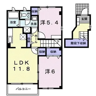 シャン・ド・フルール【2階】の間取り