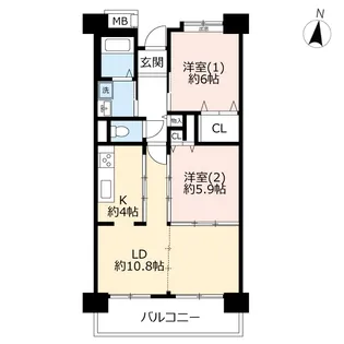URウェルシティ横須賀ポートバレーヌ4番館【12階】の間取り