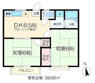 スカイハイツA・B【2階】の間取り