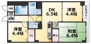 カサベラ鷹取南館【2階】の間取り