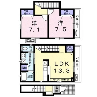 東京都港区西麻布2【アパート】の間取り