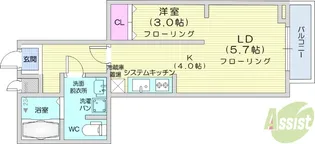 メリディアン多賀城山王 参番館【1階】の間取り