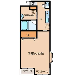 グランディオ立山【2階】の間取り