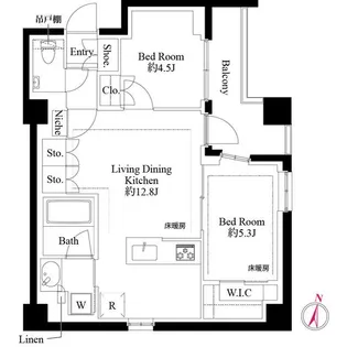 343レジデンス品川(オープンレジデンシア)【4階】の間取り