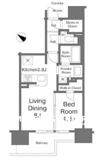 シティハウス中目黒テラス【14階】の間取り