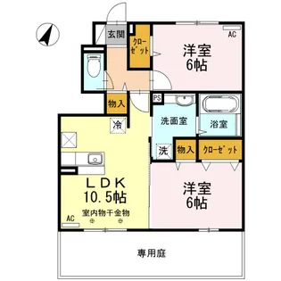 グリーンハイツ下里【1階】の間取り