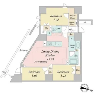 ドゥーエ早稲田【4階】の間取り