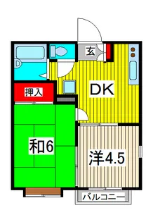 川口ハイム【1階】の間取り