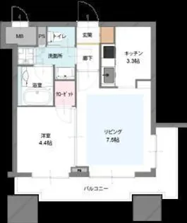 グラーサ白金高輪【10階】の間取り