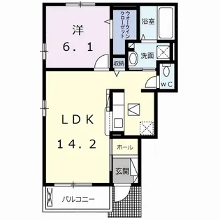 グリーンビュー西野【1階】の間取り