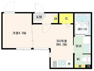 (仮称)梅田六丁目8 Designers DiiRA【3階】の間取り