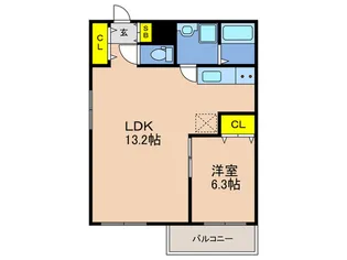 アジェント北野【1階】の間取り