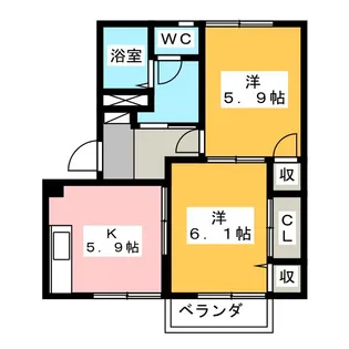 サザンクロス【2階】の間取り