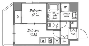 クオリタス住吉【2階】の間取り