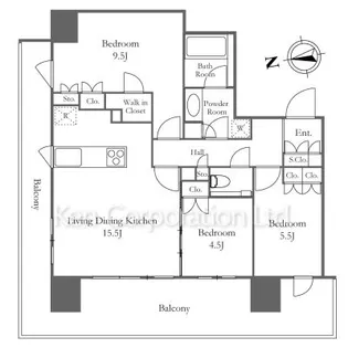 BLUE HARBOR TOWER みなとみらい【3階】の間取り
