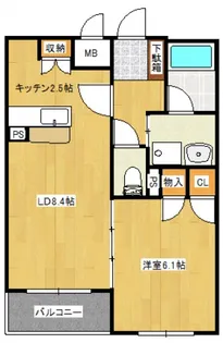 【己斐中】カサグランデIII【2階】の間取り