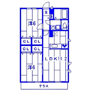 ベルテ美しが丘【1階】の間取り