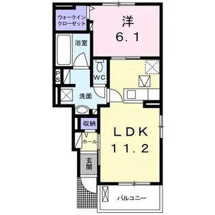 プラシード ピアッツァC【1階】の間取り