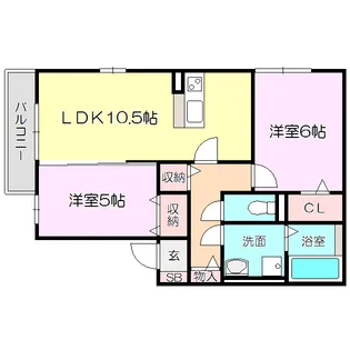 ガーデンハウスEWイースト【2階】の間取り