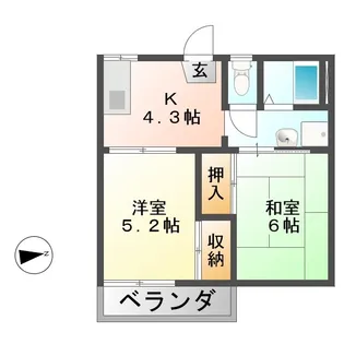 グリーンハイツ一色B【2階】の間取り